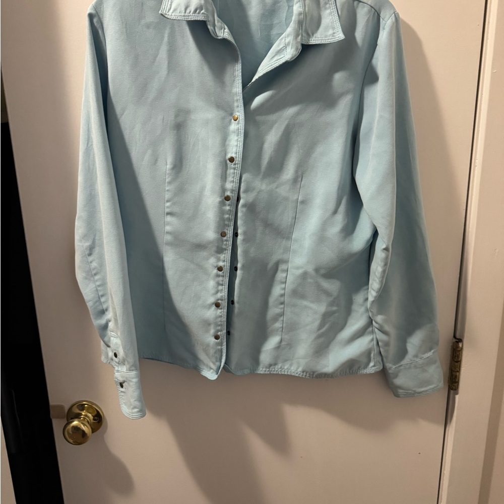 Light Blue Women's Button-Up Shirt